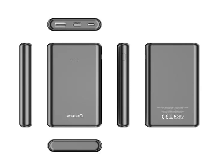 SWISSTEN POWER LINE POWER BANK 5000 mAh 10W BLACK