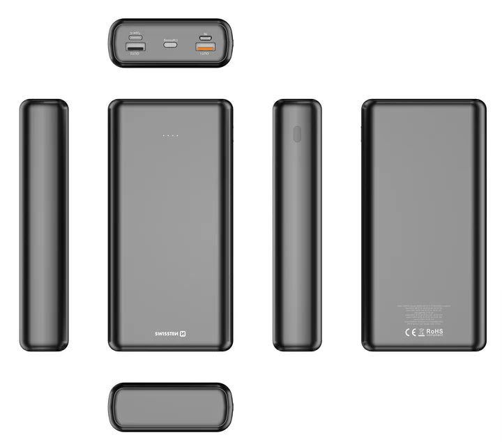 SWISSTEN POWER LINE POWER BANK 30000 mAh 20W POWER DELIVERY BLACK